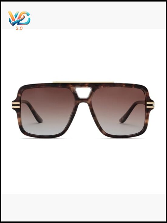 Retro Oversized Square Sunglasses, Polarized UV Protection, Trendy main image 5